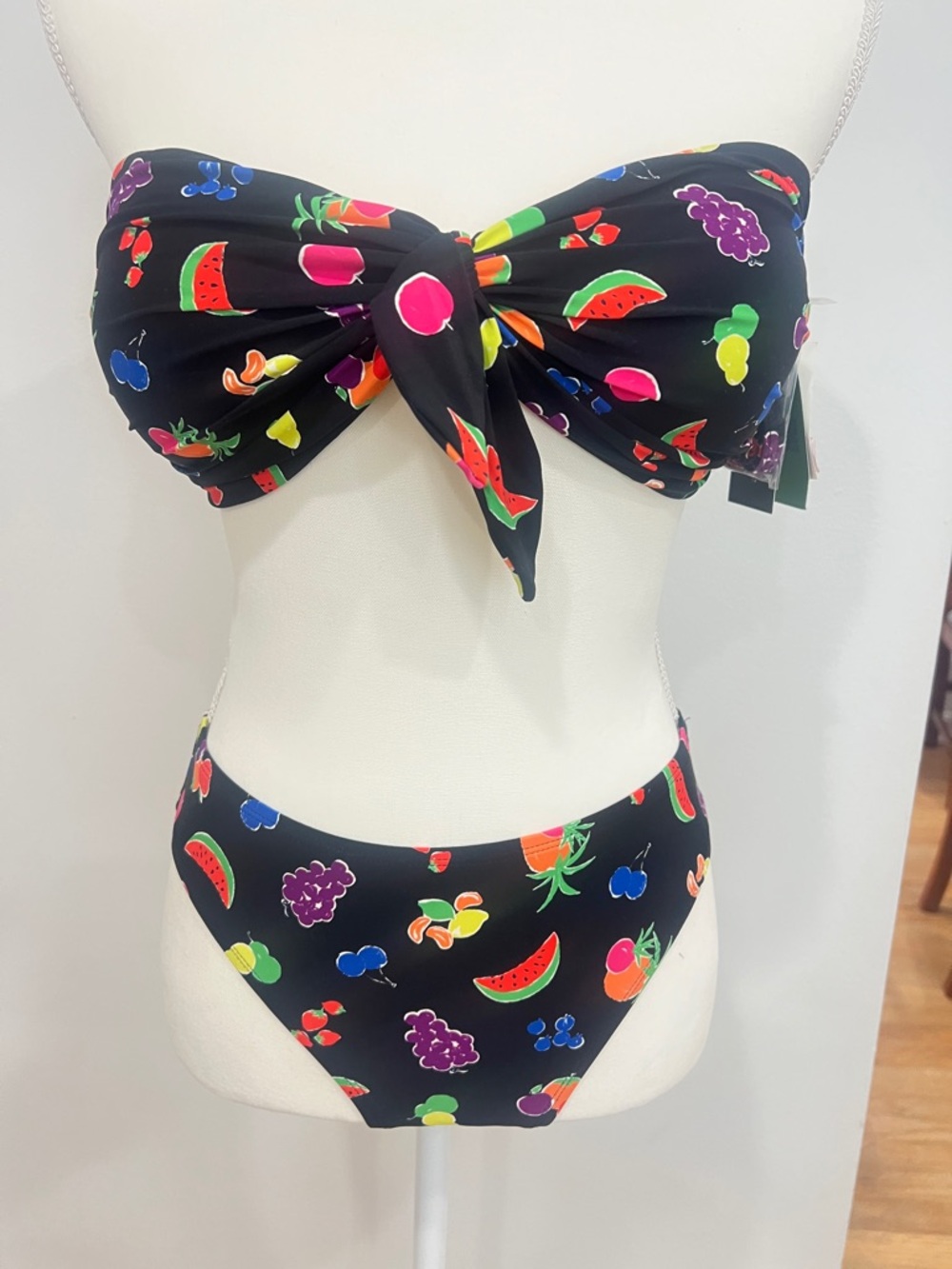 NWT Kate Spade Summer Fruit Collection Bandeau Bikini Swimsuit Set Sz M